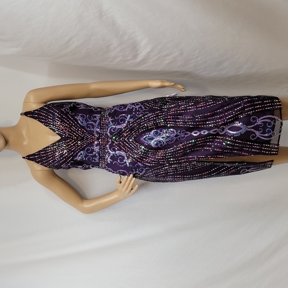 Dress THE Population Women's Felicity Sequined Cocktail Dress - Picture 8 of 16